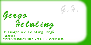 gergo helmling business card